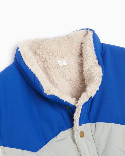 Patagonia Blue High-Necked Sleeveless Double-Sided Vest for men