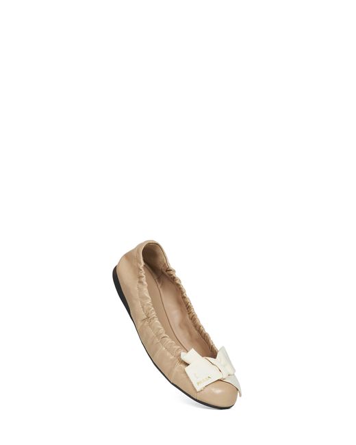 Prada Natural Bow Ballet Flats
