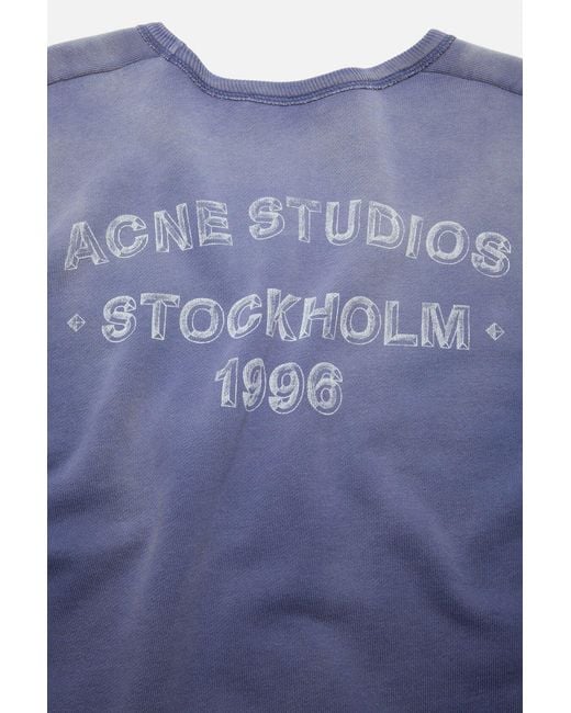Acne Blue Sprayed Logo Sweatshirt for men