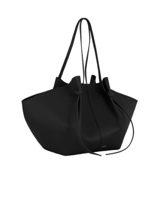 Yuzefi Black Mochi Pebble-Grained Shoulder Bag