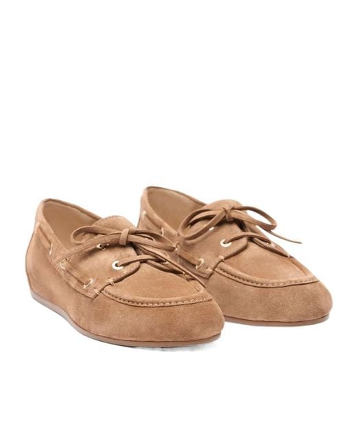 Stuart Weitzman Brown Round-Toe Loafers