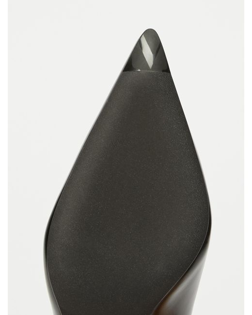 Max Mara Black Leather Slingback Mules With Bow