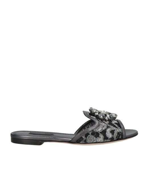 Dolce & Gabbana Black Slide Sandals