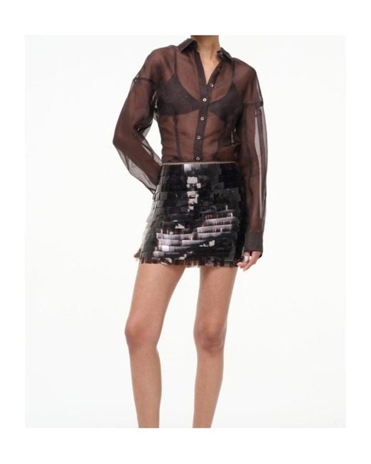 Staud Black Embellished Mini Skirt