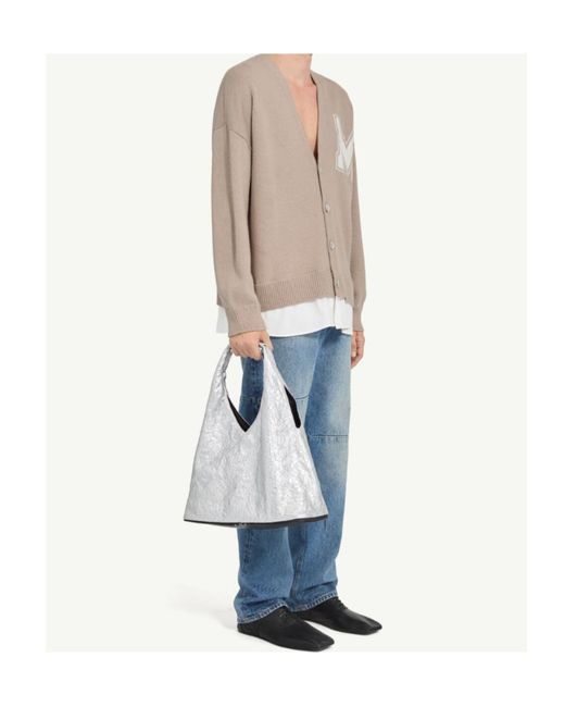 MM6 by Maison Margiela Blue Two-In-One Knit Cardigan for men
