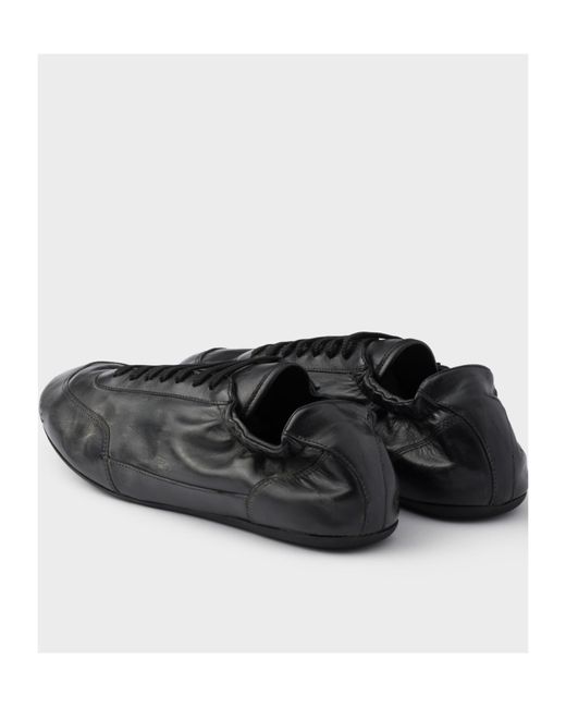 Prada Black Leather Collapse Sneakers for men