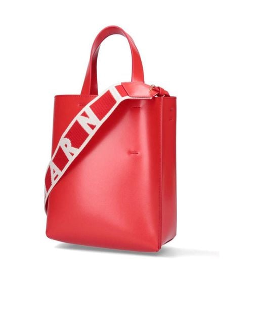 Marni Red Logo Mini Shoulder Bag