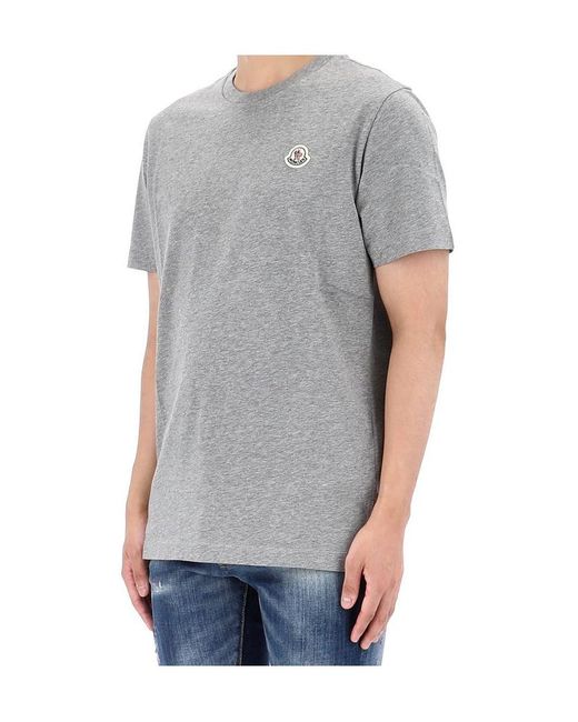 Moncler Gray Short-Sleeved T-Shirt for men