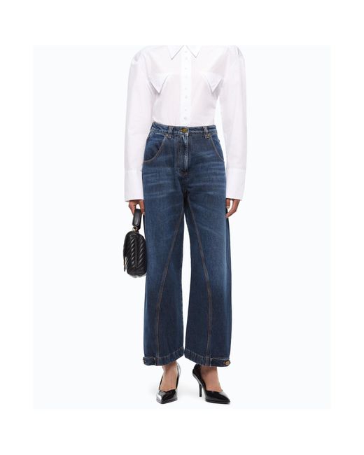 Pinko Blue Straight-Fit Jeans With Workwear Loop