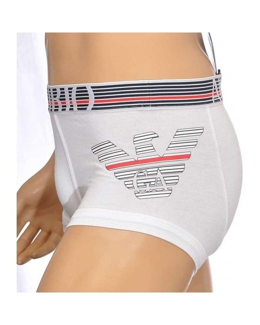 Emporio Armani White Logo Detail Panties for men