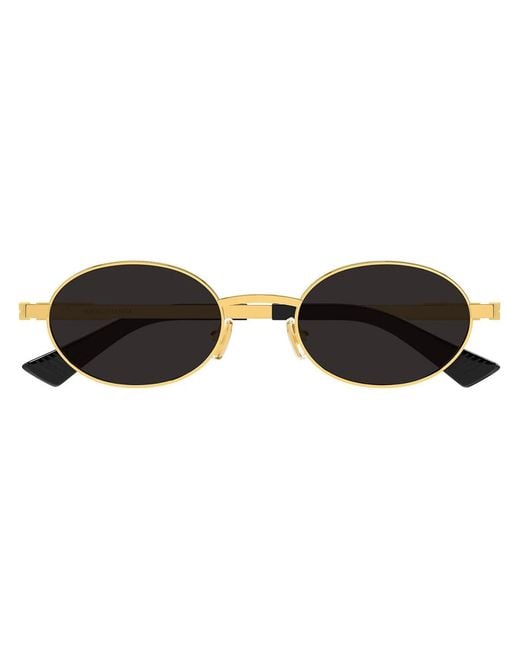 Bottega Veneta White Eyewear Oval Frame Sunglasses