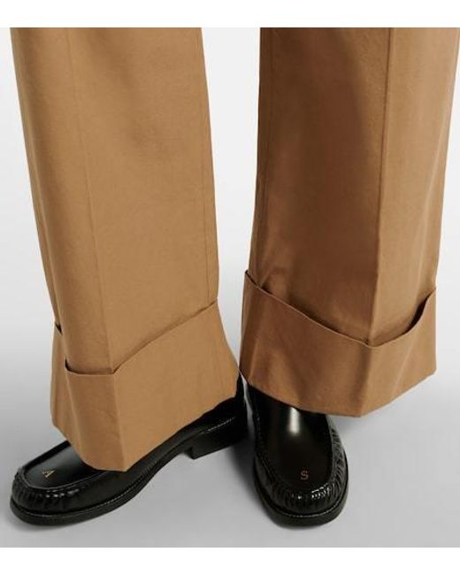 FRAME Natural Cuffed Slim Palazzo Wide-Leg Pants