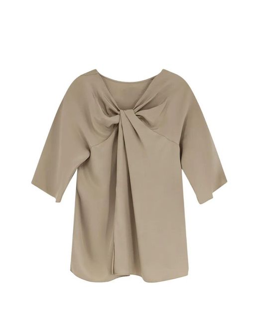 Max Mara Natural Pianoforte Gattini Short-Sleeved Satin Top