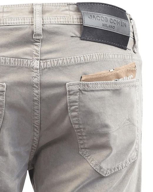 Jacob Cohen Gray Straight Leg Stretched Chinos for men