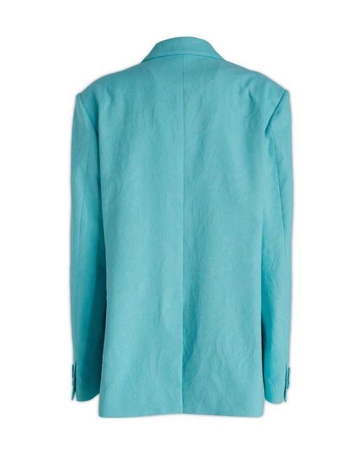 Etro Blue Clothing Blazers & Gilets