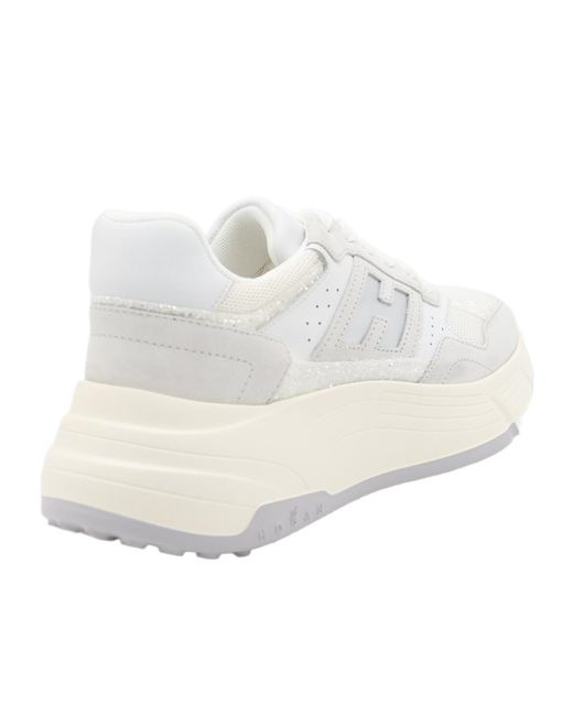 Hogan White Panelled Lace-Up Sneakers