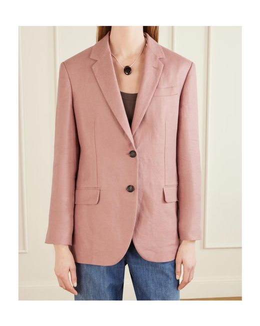 Brunello Cucinelli Pink Long-Sleeved Suit Jacket