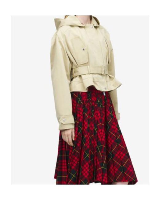 McQueen Red Belted Peplum Jacket