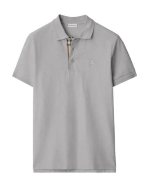 Burberry Gray Cotton Polo Shirt for men