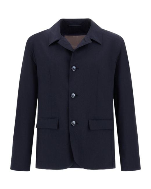 Herno Blue Long-Sleeved Casual Jacket for men