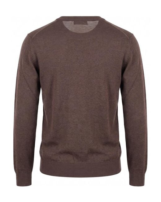 Altea Brown Long Sleeve Crew-Neck Sweater for men