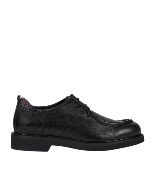 Etro Black Leather Lace-Up Shoes for men
