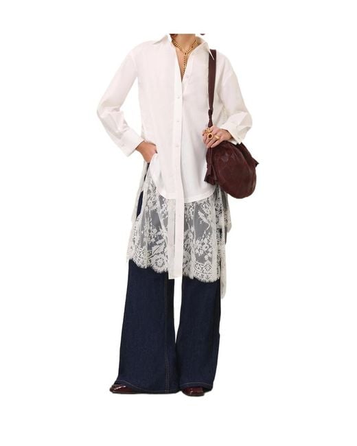 Zimmermann White Valiant Lace Tunic Shirt