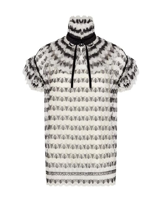 Dior Gray Marinière Short-Sleeved Sweater With Removable Collar