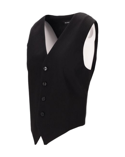 Ann Demeulemeester Black V-Neck Buttoned Waistcoat