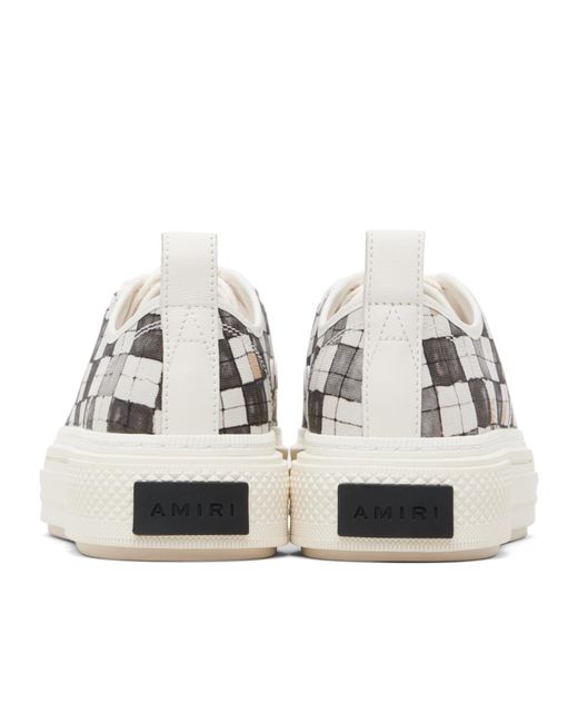 Amiri White Plaid Pattern Low-Top Casual Sneakers for men