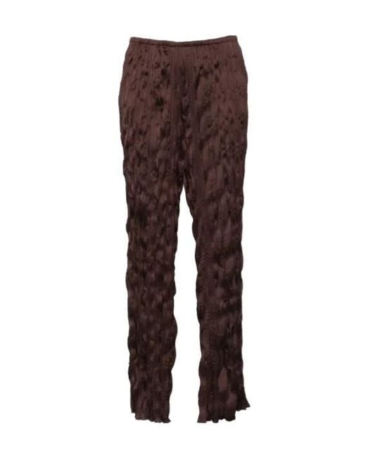 Staud Brown Plisse Nami Trousers