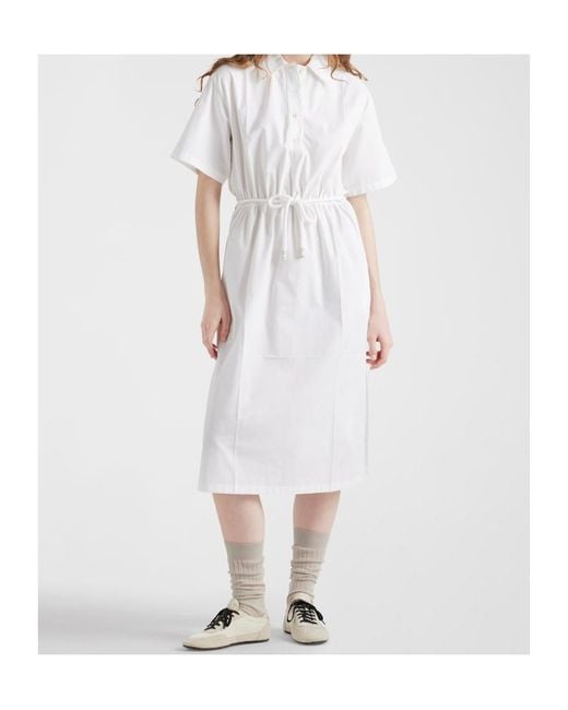 Prada White Drawstring Shirt Dress