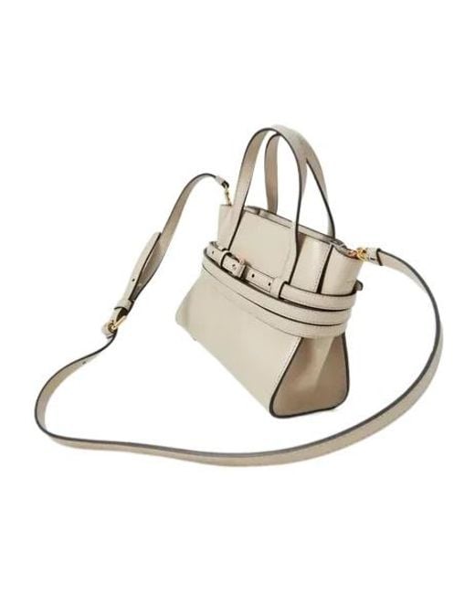 Moschino Natural Zipper Shoulder Bag