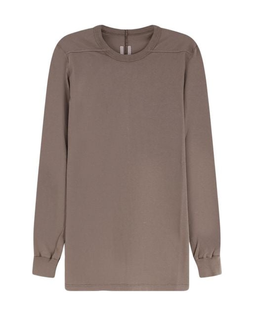 Rick Owens Brown Long-Sleeve Crew-Neck T-Shirt for men