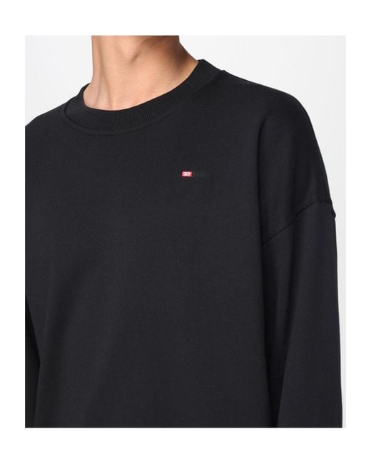 DIESEL Blue Logo Embroidered Crewneck Sweatshirt for men