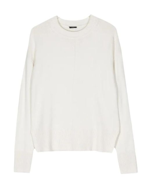 Joseph White Crew-Neck Long Sleeved Jumper