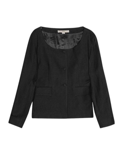 REMAIN Birger Black Open-Neck Jacket