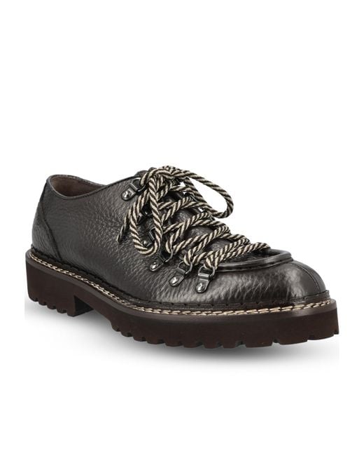 Doucal's Brown Round-Toe Lace-Up Casual Shoes for men
