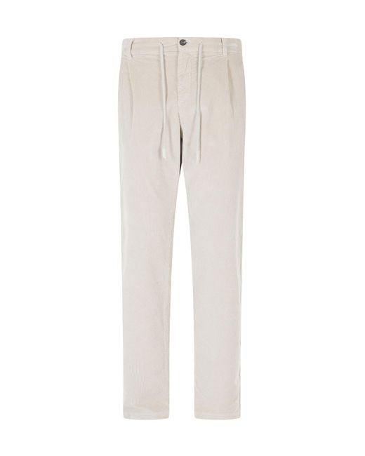 Eleventy Gray Pleated Drawstring Trousers for men