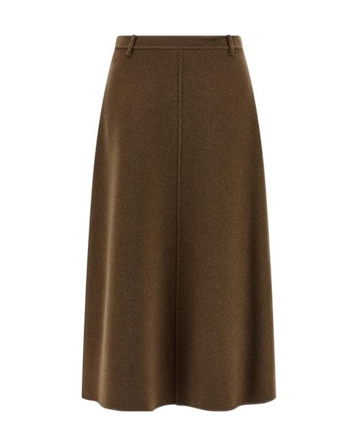 Max Mara Brown 'S Gloria Flared Midi Skirt
