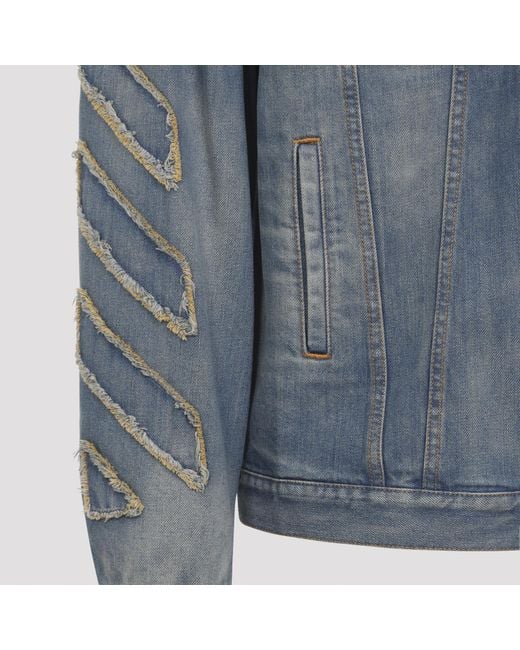 Off-White c/o Virgil Abloh Blue "Diag Raw Patch" Jacket for men