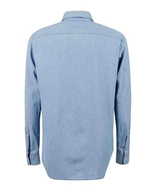 Aspesi Blue Logo Shirt for men
