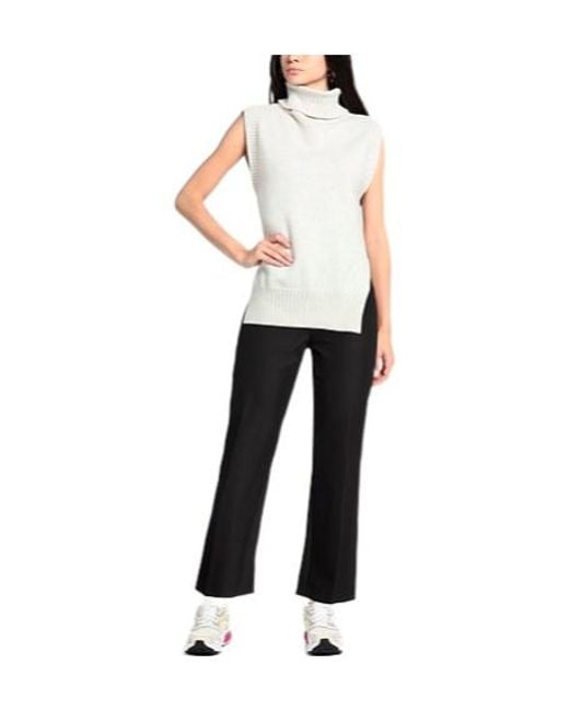 Max Mara Black Elastic Boot-Shaped Pants
