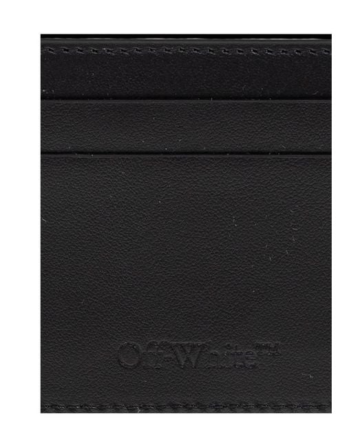 Off-White c/o Virgil Abloh Black Diagonal Leather Card Holder for men