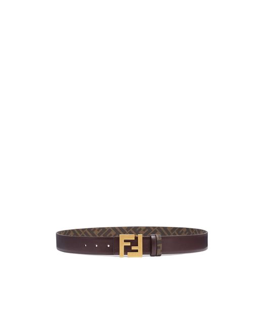 Fendi White Ff Squared Buckled Reversible Belt for men