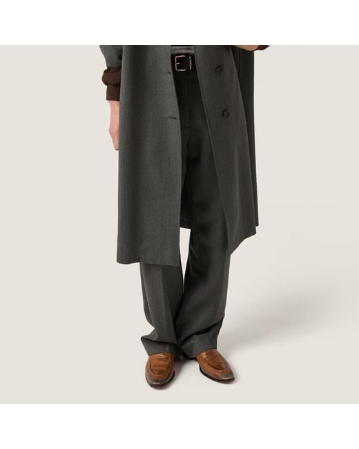 Miu Miu Gray Cover Fabric Trousers