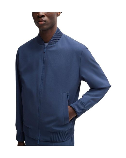 Boss Blue Solid Casual Jacket for men