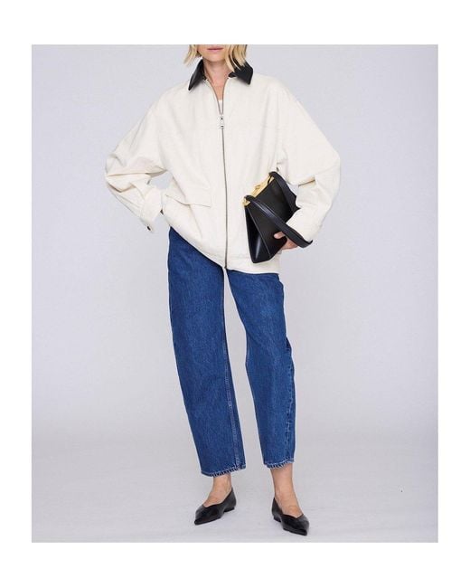 Anine Bing White Collared Jacket