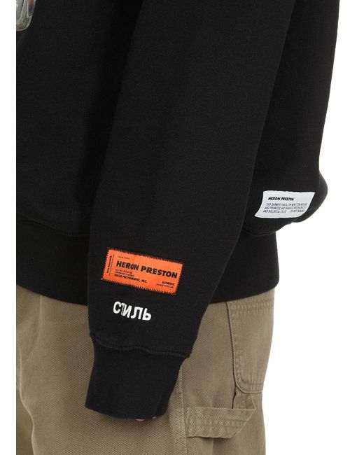 Heron Preston Black Printed Sweater for men