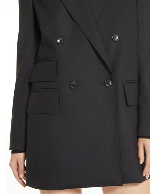 Max Mara Black Double-Breasted Long-Sleeved Blazer